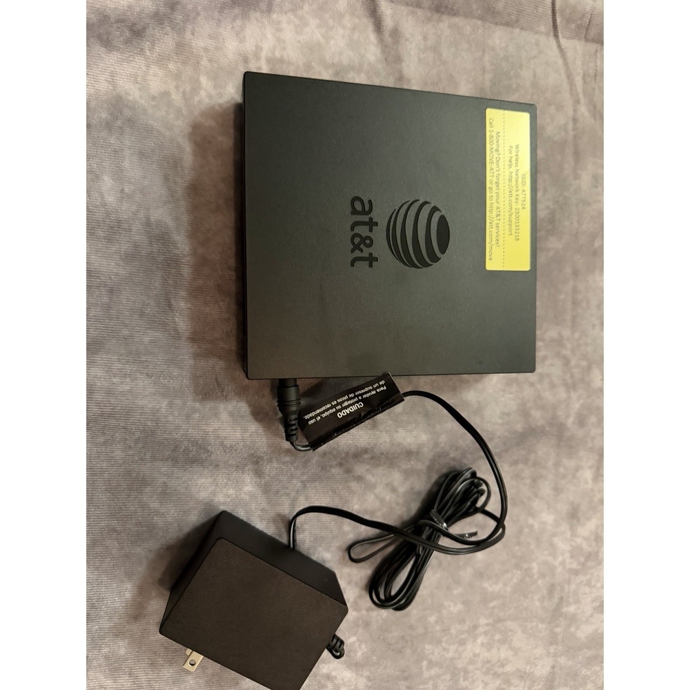 AT&T 4111N WiFi Router 4-Port Ethernet 300 Mbps Black w/ Power Adapter